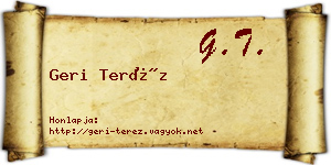 Geri Teréz névjegykártya